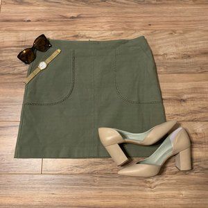 Olive Green Loft Mini Skirt Size 14 Petite
